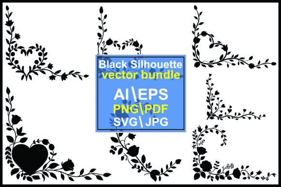 Collection Black Floral Corner Ornaments Graphics and Illustrations Review