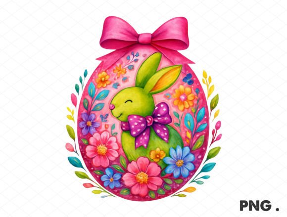 Cute Floral Easter Bunny Egg Png Review