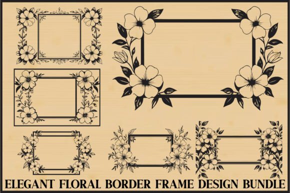 Floral Frame Border Bundle Graphics and Illustrations