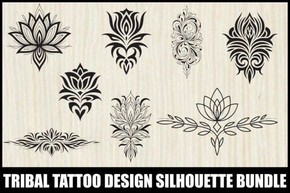 Floral Tribal Tattoo Vector Bundle Graphics and Illustrations Review