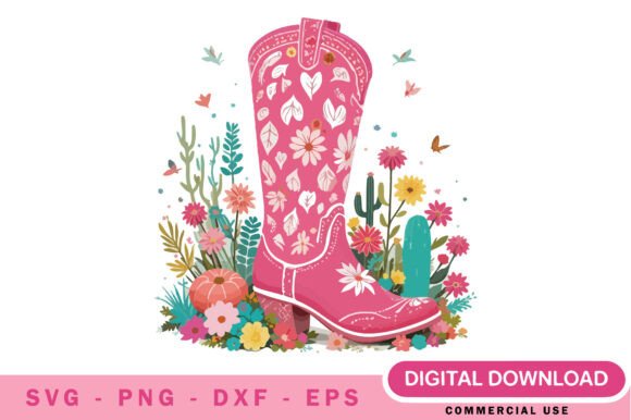 Pink Floral Howdy Boot Svg Graphics and Illustrations Review