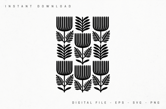 Seamless Scandinavian Floral Folk Art Graphics and Illustrations