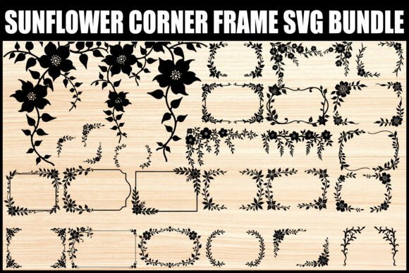 Sunflower Floral Corner Frame SVG Bundle: Graphics and Illustrations Review